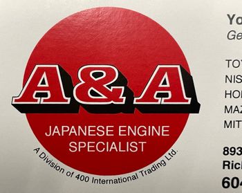 400 international trading Ltd DBA A&A Japanese Engine Logo
